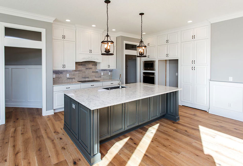 Moehl Millwork provided countertops, interior doors, and Bertch cabinets for this kitchen project.
